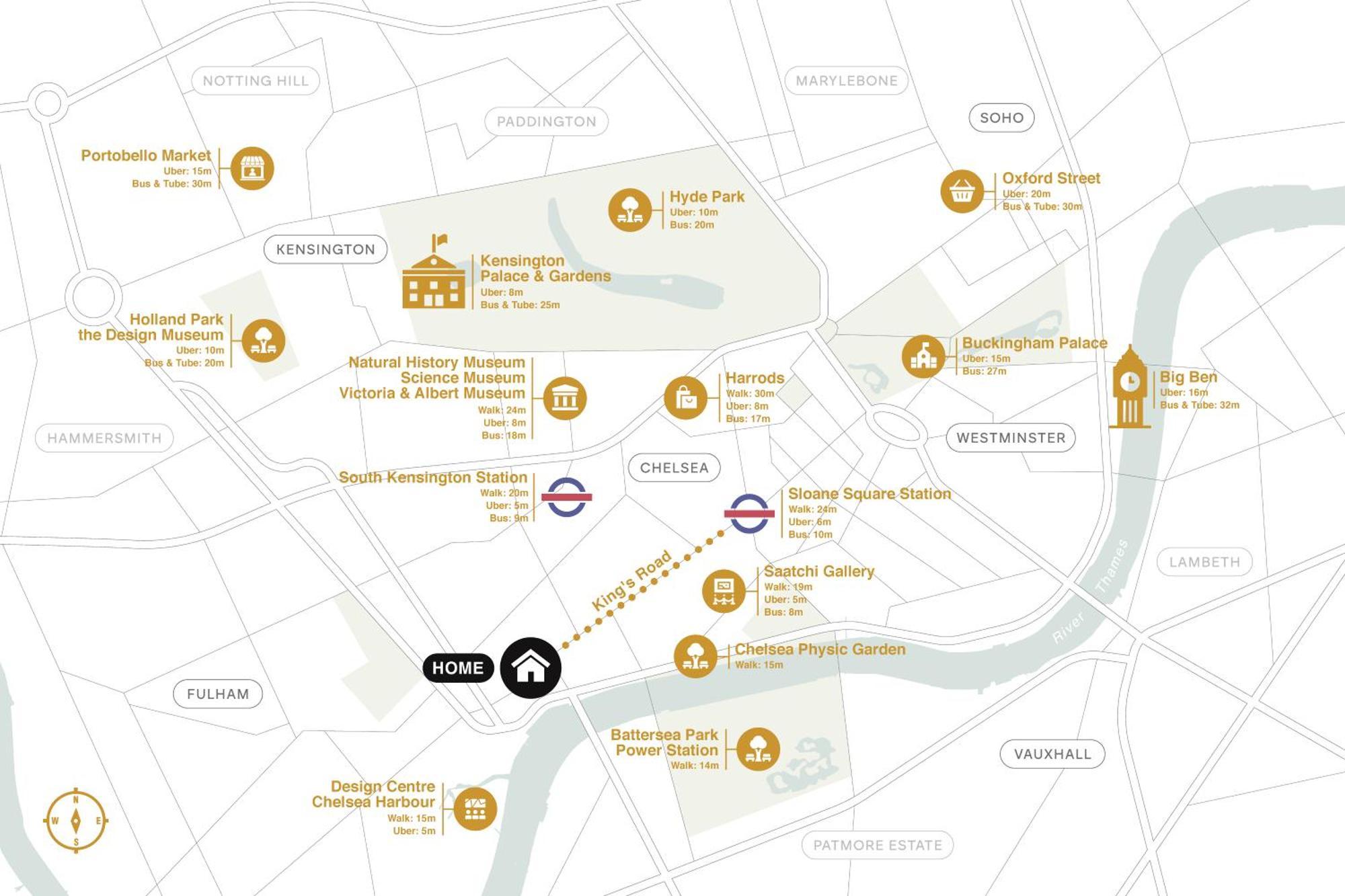 Apartament Kings Road Stylish In Chelsea